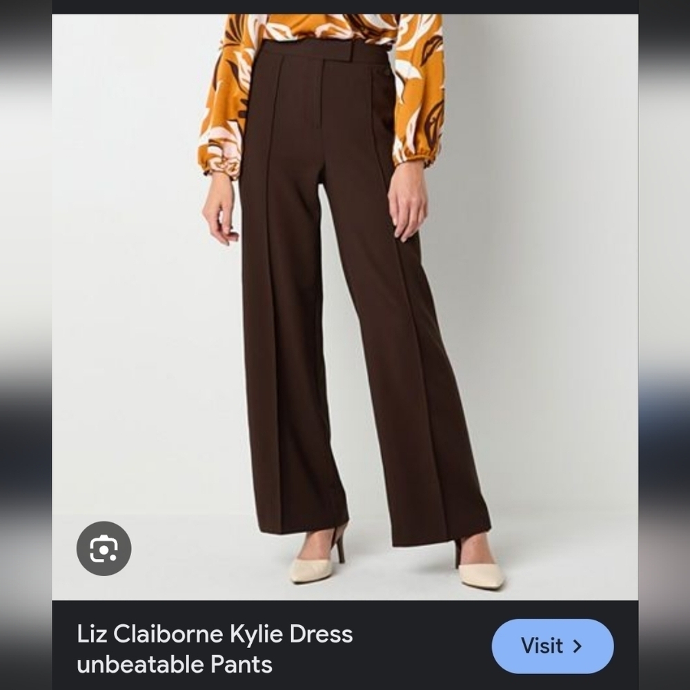 NWT Kylie linen dress pant Liz Claiborne 12  Black